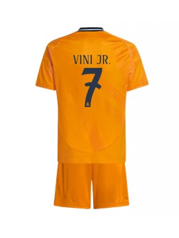 Real Madrid Vinicius Junior #7 Auswärts Trikotsatz für Kinder 2024-25 Kurzarm (+ Kurze Hosen)